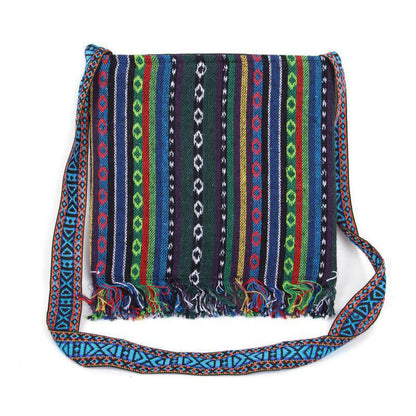 Buddha Stones Tibetan Handmade Embroidered Camellia Canvas Shoulder Bag Crossbody Bag