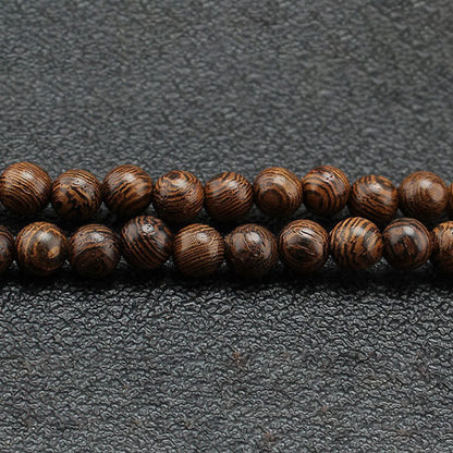 Buddha Stones Wenge Wood Turquoise Stone Protection Calm Necklace Pendant