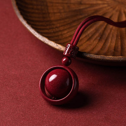 Buddha Stones Cinnabar Om Mani Padme Hum PiXiu Blessing Lucky Bead Necklace Pendant
