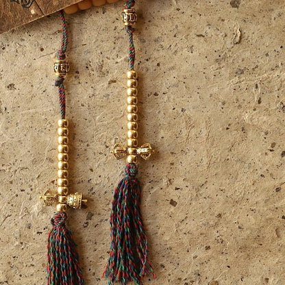 Buddha Stones Tibet 108 Mala Beads Bodhi Seed Bagua Vajra Wealth Bracelet