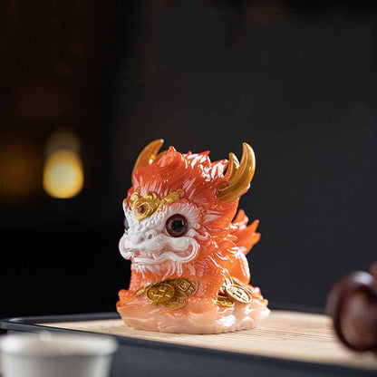 Buddha Stones Color Changing Small Kirin Resin Tea Pet Home Figurine Decoration