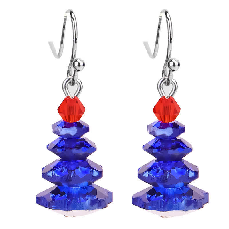 Buddha Stones Various Crystals Christmas Tree Amethyst Peace Healing Drop Earrings