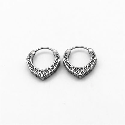 Buddha Stones Viking Hoop Titanium Steel Balance Earrings