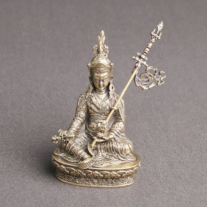 Buddha Stones Padmasambhava Buddha Figure Serenity Copper Statue Decoration Temple Ornament