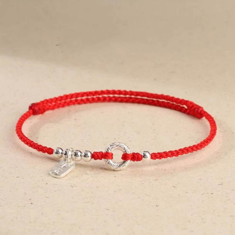 Buddha Stones 925 Sterling Silver Auspicious Clouds Peace Buckle Safe And Sound Bracelet Anklet (Extra 30% Off | USE CODE: FS30)