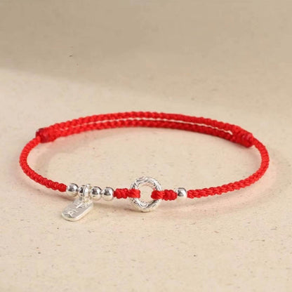 Buddha Stones 925 Sterling Silver Auspicious Clouds Peace Buckle Safe And Sound Bracelet Anklet (Extra 30% Off | USE CODE: FS30)