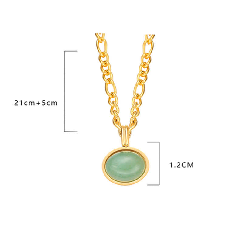 Buddha Stones Oval Turquoise Strength Titanium Steel Necklace Pendant
