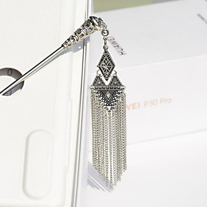 Buddha Stones Water Drop Lily of the Valley Flowers Tassels Confidence Hairpin