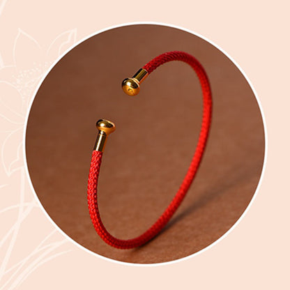 Buddha Stones Simple Design Handmade Luck Braid String Cuff Bracelet