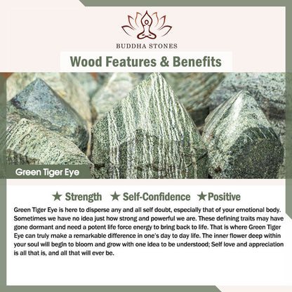 Buddha Stones "Wishing You Courage and Balance" Green Tiger Eye Bracelet Includes Gift Message Card