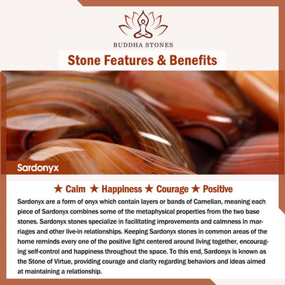 Buddha Stones Random Sardonyx Stone Positive Key Chain