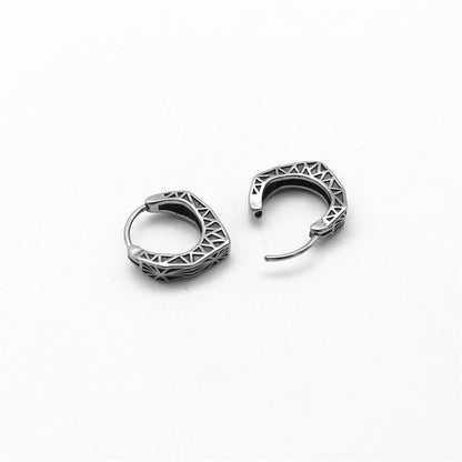 Buddha Stones Viking Hoop Titanium Steel Balance Earrings