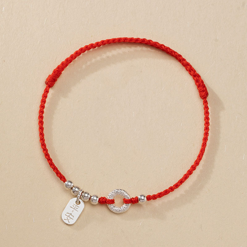 Buddha Stones 925 Sterling Silver Auspicious Clouds Peace Buckle Safe And Sound Bracelet Anklet (Extra 30% Off | USE CODE: FS30)