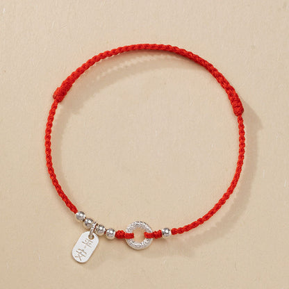 Buddha Stones 925 Sterling Silver Auspicious Clouds Peace Buckle Safe And Sound Bracelet Anklet (Extra 30% Off | USE CODE: FS30)