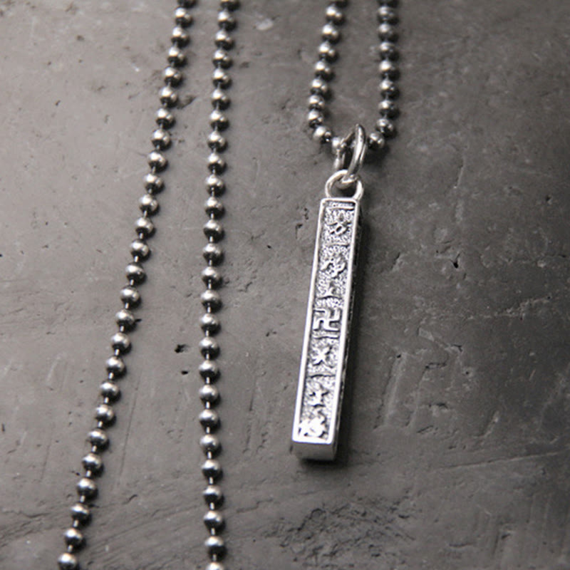 Buddha Stones 925 Sterling Silver Tibetan Om Mani Padme Hum Buddha Swastika Symbol Wisdom Necklace Pendant