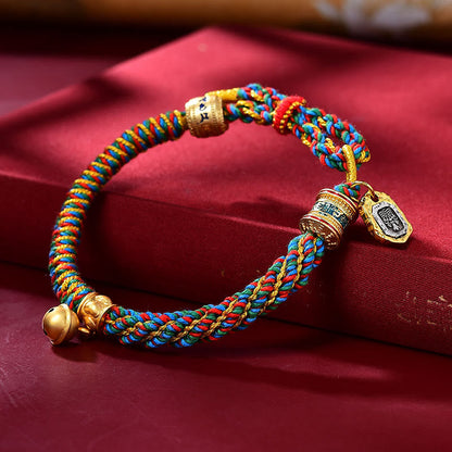 Buddha Stones "May Wealth and Wisdom Follow You" String Bracelet Includes Gift Message Card