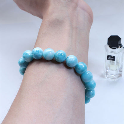 Buddha Stones Natural Larimar Wisdom Confidence Bracelet
