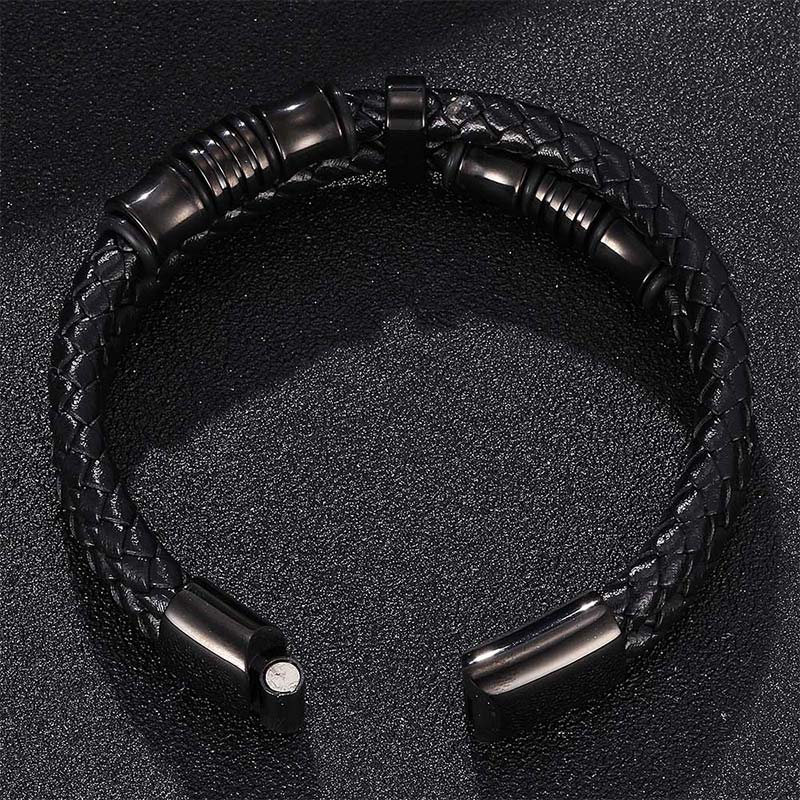 Buddha Stones Layered Leather Weave Fortune Bracelet