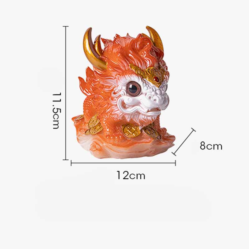 Buddha Stones Color Changing Small Kirin Resin Tea Pet Home Figurine Decoration