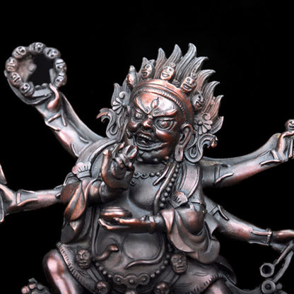 Buddha Stones Tibet Mahakala Bodhisattva Figurine Compassion Copper Statue Decoration