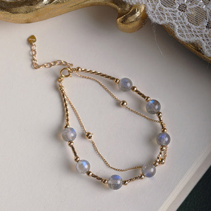 Buddha Stones Moonstone Positive Charming Chain Bracelet
