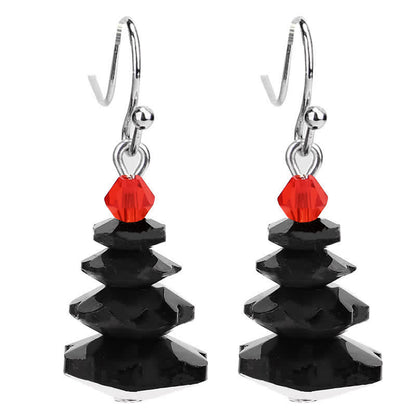 Buddha Stones Various Crystals Christmas Tree Amethyst Peace Healing Drop Earrings