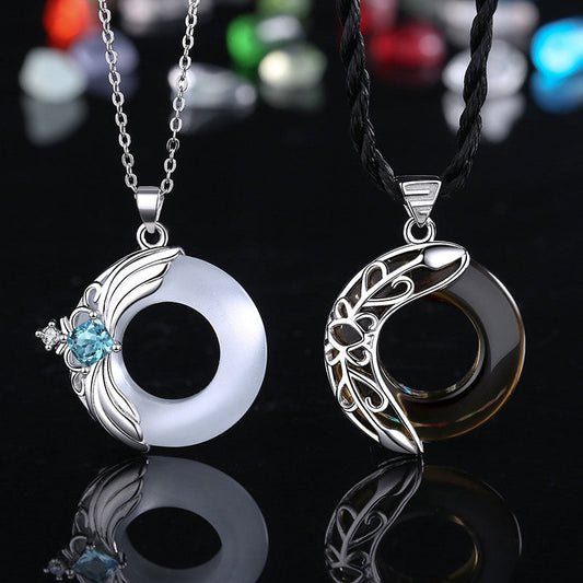 Buddha Stones Love Wings Copper Luck Healing Necklace Pendant