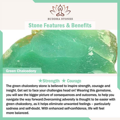 Buddha Stones Pink Crystal Green Chalcedony Peacock Copper Soothing Love Necklace Pendant