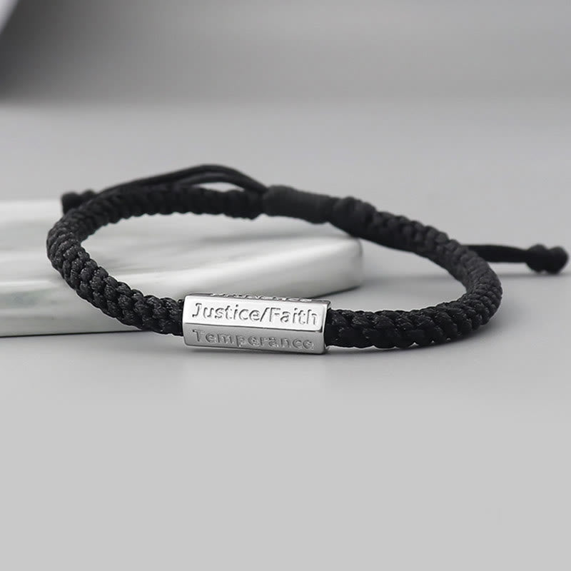 Buddha Stones Seven Deadly Sins Seven Virtues Braided String Bracelet