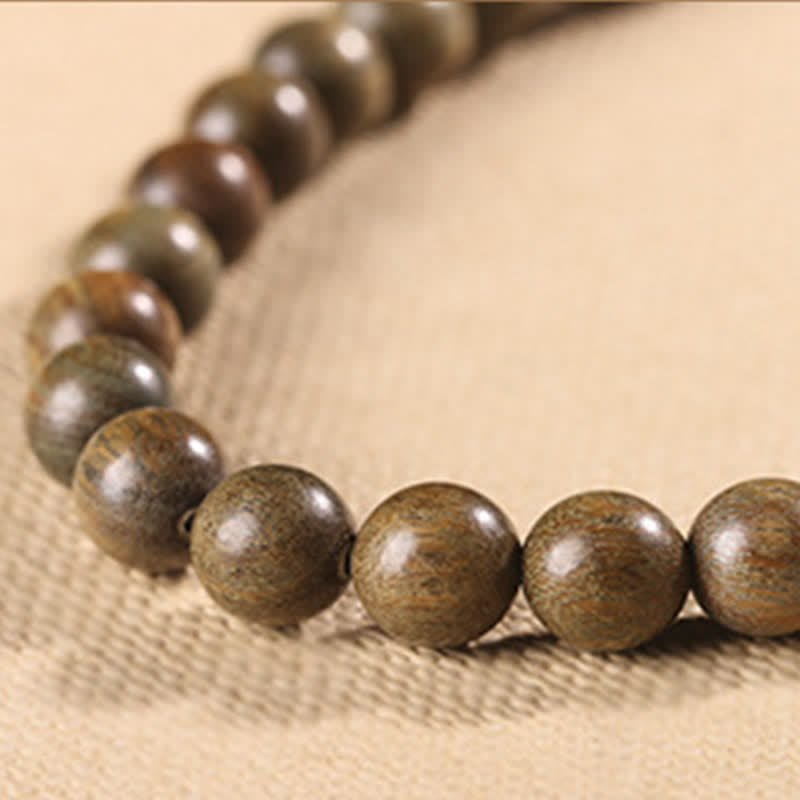 Buddha Stones Tibetan Green Sandalwood Crystal Soothing Peace Bracelet