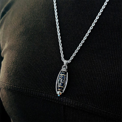 FREE Today: Peace & Purity Tibetan Om Mani Padme Hum Nine-Eye Dzi Bead Pattern Rotatable Necklace Pendant