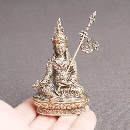 Buddha Stones Padmasambhava Buddha Figure Serenity Copper Statue Decoration Temple Ornament