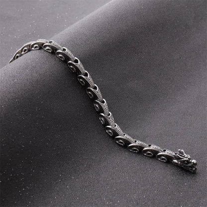 Buddha Stones Dragon Pattern Titanium Steel Protection Necklace Pendant Bracelet