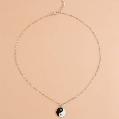 Buddha Stones 2Pcs Yin Yang Harmony Balance Necklace Pendant