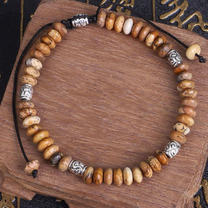 Buddha Stones Picture Jasper Positive Beads String Bracelet