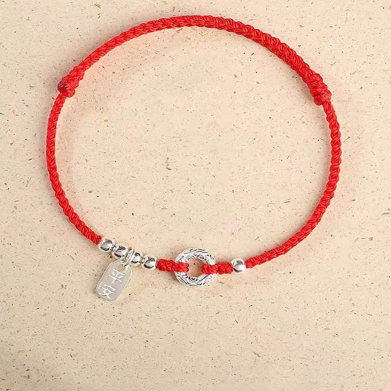 Buddha Stones 925 Sterling Silver Auspicious Clouds Peace Buckle Safe And Sound Bracelet Anklet (Extra 30% Off | USE CODE: FS30)