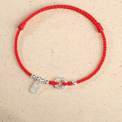 Buddha Stones 925 Sterling Silver Auspicious Clouds Peace Buckle Safe And Sound Bracelet Anklet (Extra 30% Off | USE CODE: FS30)