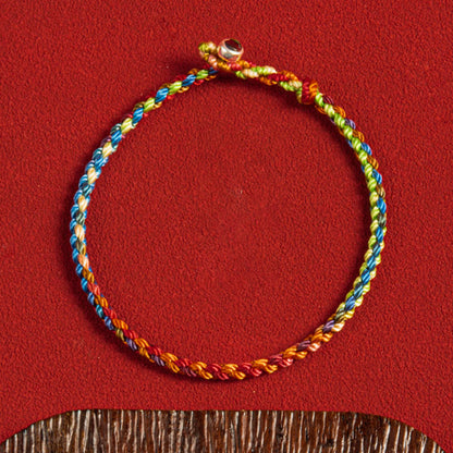 Buddha Stones "May you be blessed with peace and safety in all four seasons" Lucky Multicolored Bracelet