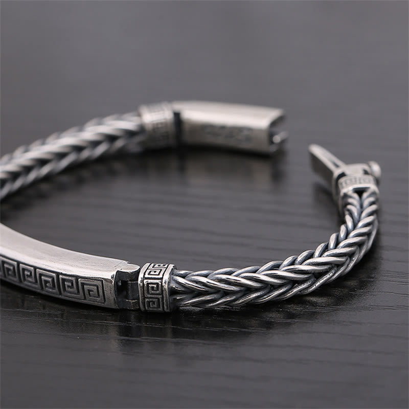 Buddha Stones Swastika Pattern Engraved Luck Bracelet