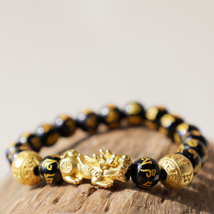 Buddha Stones "Blessings of Protection to Attract Wealth" PiXiu Bracelet Includes Gift Message Card