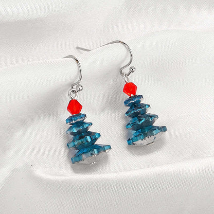 Buddha Stones Various Crystals Christmas Tree Amethyst Peace Healing Drop Earrings