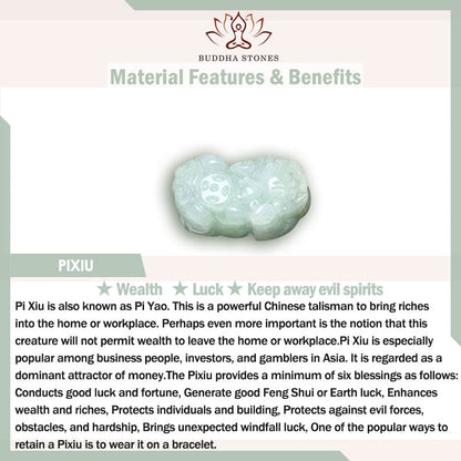 Buddha Stones Fengshui Wealth Prosperity Jade PiXiu Luck Ring