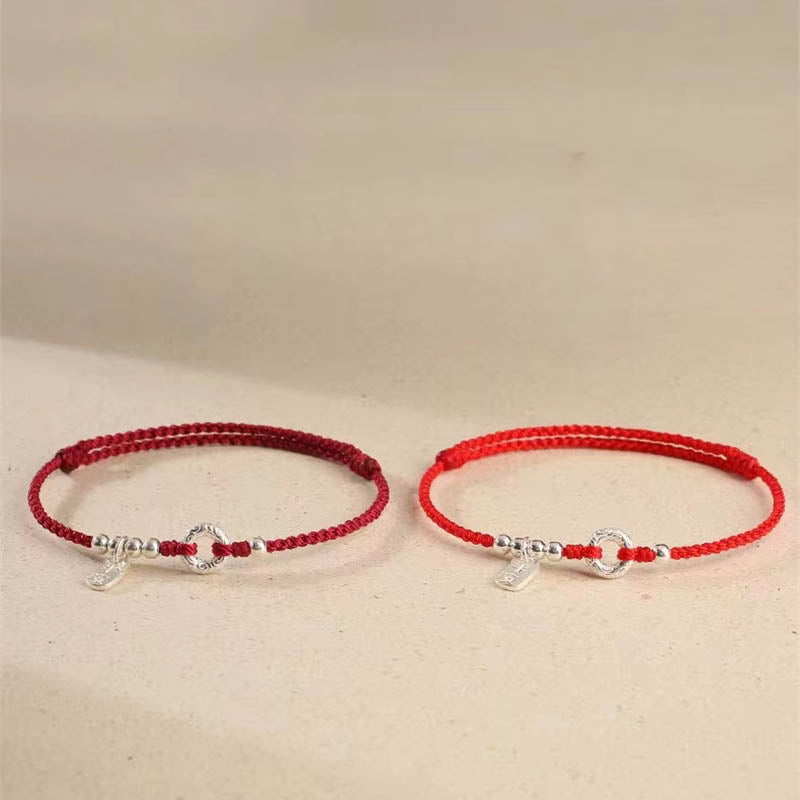 Buddha Stones 925 Sterling Silver Auspicious Clouds Peace Buckle Safe And Sound Bracelet Anklet (Extra 30% Off | USE CODE: FS30)
