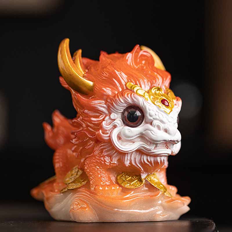 Buddha Stones Color Changing Small Kirin Resin Tea Pet Home Figurine Decoration