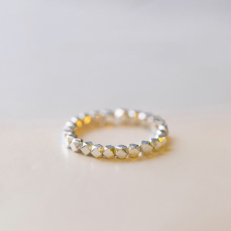 Buddha Stones 925 Sterling Silver Beaded Blessing Ring