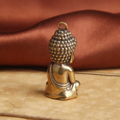 Buddha Stones Buddha Compassion Copper Keychain Pendant Decoration