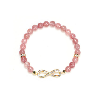 Buddha Stones Natural Strawberry Quartz Positivity Healing Bracelet