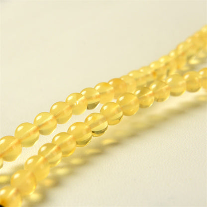 Buddha Stones 108 Mala Beads Natural Amber Clear Anxiety Bracelet