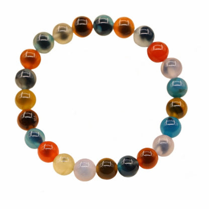 Buddha Stones Colorful Candy Agate Healing Strength Bead Bracelet