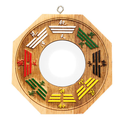 Buddha Stones Feng Shui Bagua Map Peach Wood Balance Energy Map Mirror
